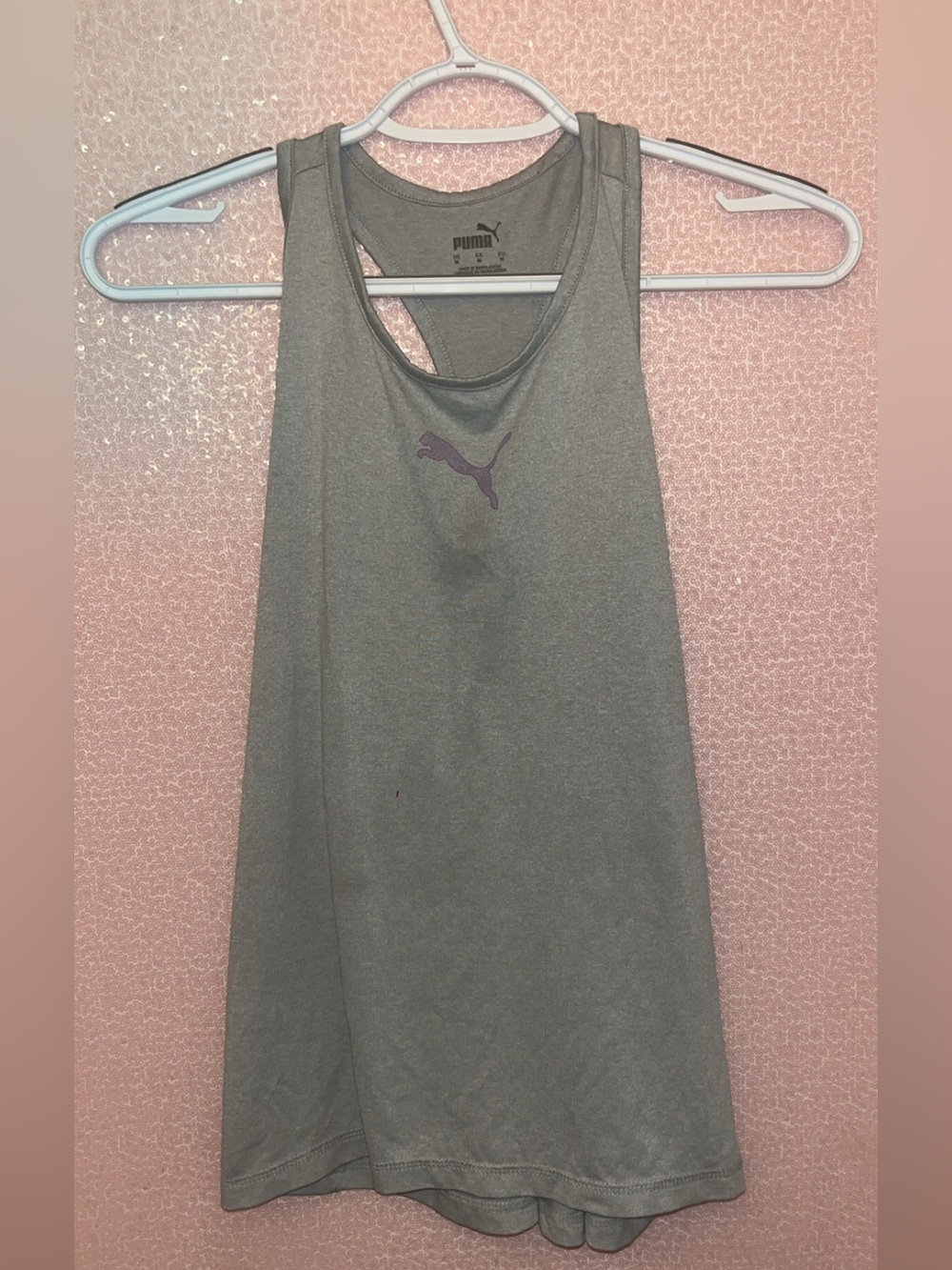 Puma Gray Tank with Purple Puma Logo
